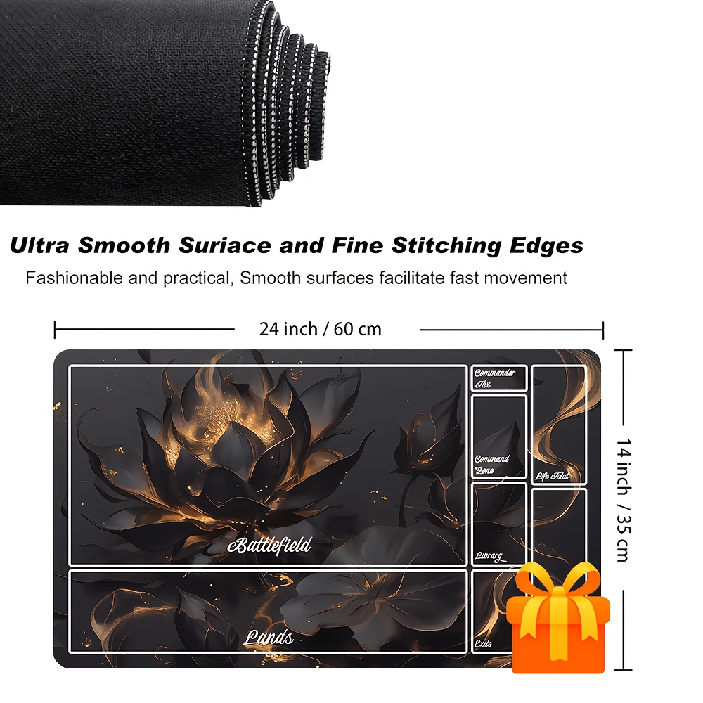 Black Lotus Playmat Game Mat for Trading Card Games